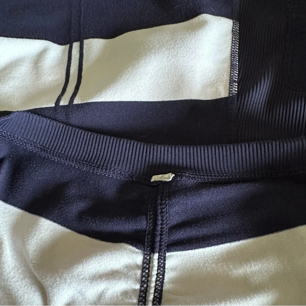 Lululemon Run: Switch Back Long Sleeve Wide Bold Stripe White Deep Indigo - Picture 6 of 7